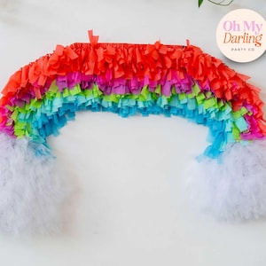 Rainbow Fringe Backdrop: Colorful Party Decor, Custom Event Photo Booth