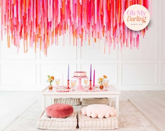 Handmade Plastic Fringe Ceiling Decor: Custom Party Decor, Party Decor