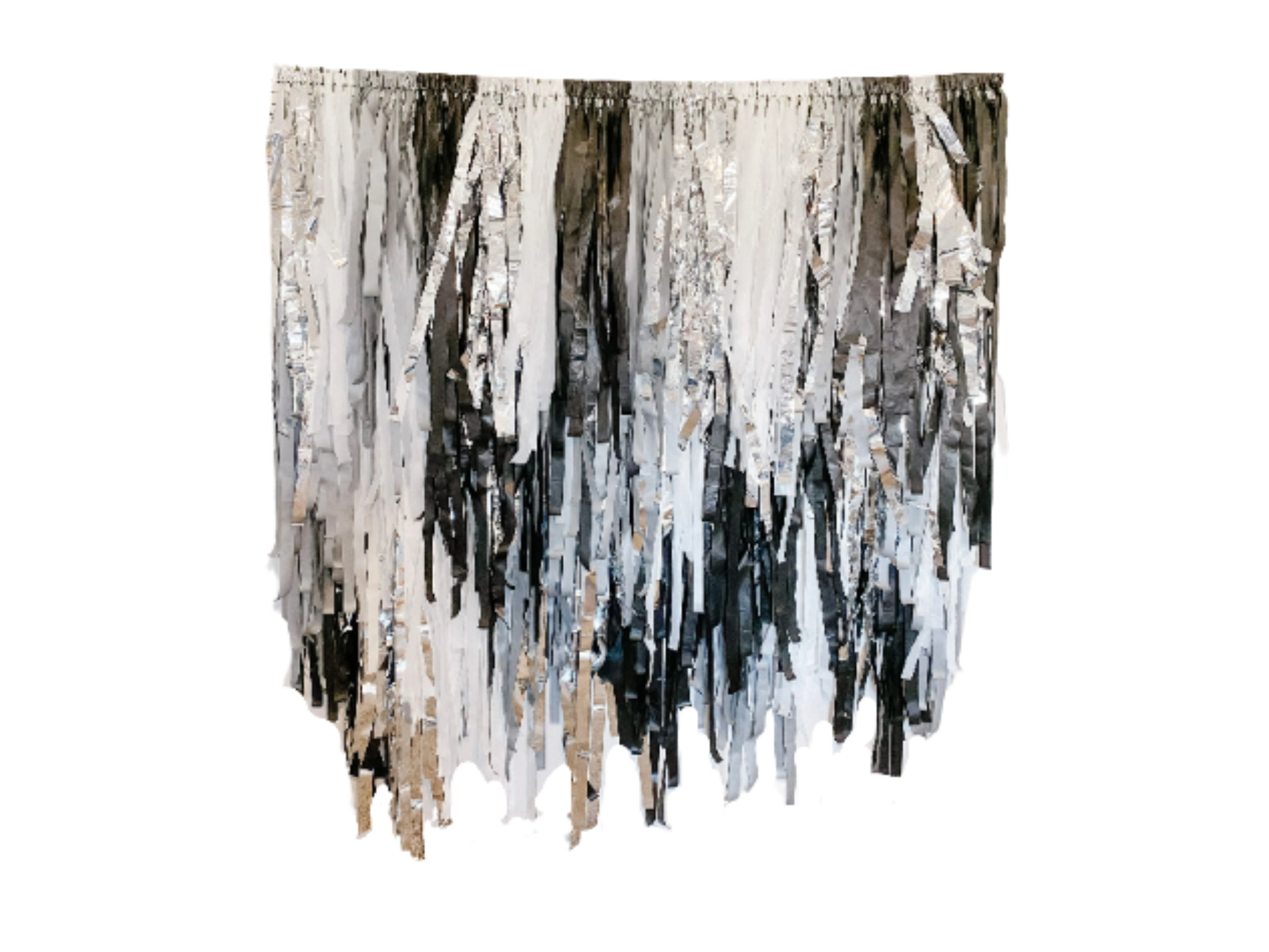 Silver and Gold Fringe Wall, Tablecloth Backdrop, Tassel Wall
