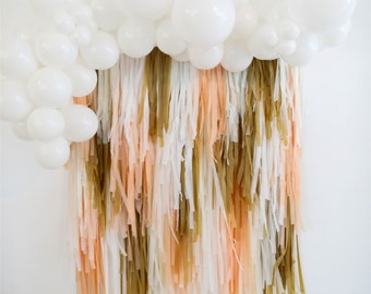 Peach Fringe Backdrop - 1st birthday decorations for a boy - bachelorette party - boho decor for birthday party - first birthday partyFringe