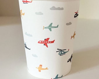 Airplane Cups | Airplane Party Decor | Up, Up and Away | Party Cups | Paper Cups | Boy Birthday Party | Airplane Decor |