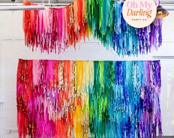 Rainbow Fringe Party Decor, Rainbow tassel garland, Rainbow Garland, Garland ,Rainbow birthday, Rainbow party, Rainbow decorations, Colorful