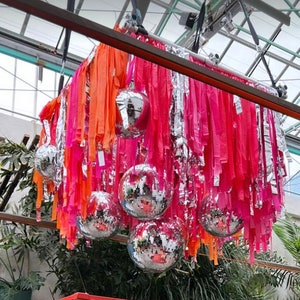 Disco This Ouai Ceiling install fringes/ fringes/wedding decorations/ aerial decorations/ party backdropFringe Backdrop | Streamer Wall