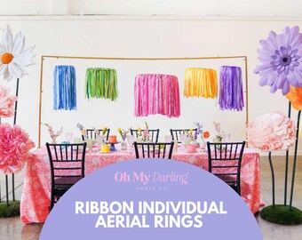 Silk Ribbon Aerial Ring: Wedding & Event Ceiling Decor, Streamers for Party, Party Decor
