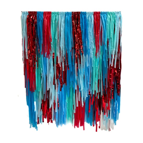 Streamer Backdrop Fringe Backdrop Red White and Blue Party 