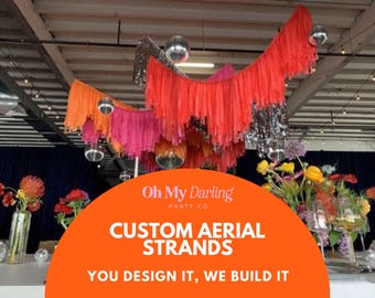 Custom Disco Ceiling Aerial: Fringe Party Decor, Fringe Garland, Tassels Decor, Party Decor
