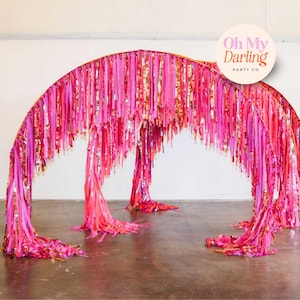 Sunset Fringe Tunnel: Handmade Event Archway Backdrop, Fringe Garland, Party Decor