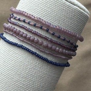 Beaded Bracelets Stack | Twilight Hues Set | Wrist Reminders | Custom Bracelet Stack |   Habit Tracking Bracelets | Habit Tracker