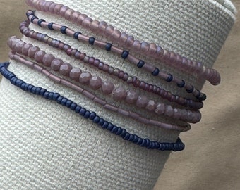 Beaded Bracelets Stack | Twilight Hues Set | Wrist Reminders | Custom Bracelet Stack |   Habit Tracking Bracelets | Habit Tracker