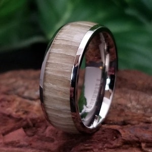 Outdoorsman Titanium Ring, Unique Rosewood Ring,  Mans Wedding Band, Hunters Ring, Custom Engraving, STYL Studios