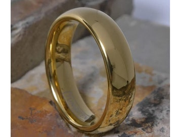 Classic Tungsten Wedding Band in 14K Gold Ion Plating - Sizes for Men and Women in 3mm, 4mm & 6mm