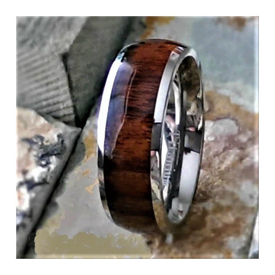 Titanium Ring with Yellow Fishing Line Inlay, Ring for Fisherman - Unknown  - Send Ring Sizer First