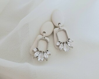 Sparkle Dangle Earrings Valentines Day Minimalist Earrings Stud Earrings Clay Stud Earrings Geometric Clay Statement Earrings