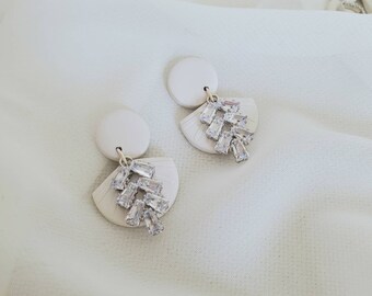 Sparkle Dangle Earrings Valentines Day Minimalist Earrings Stud Earrings Clay Stud Earrings Geometric Clay Statement Earrings