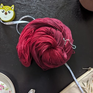 Fingering Weight Sock Yarn / Deep Crimson Red with Rosy Red Tones (75/25 Superwash Merino Wool/Nylon) Hand Dyed / Rome Beauty