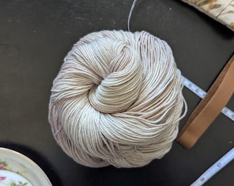 Fingering Weight Sock Yarn /Bone White, Tan and Beige Neutral dyed Yarn (75/25 Superwash Merino Wool / Nylon) Old Bones