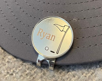 Magnetic Golf Ball Marker w/ Hat Clip, Engraved Personalized Ball Marker, Gifts for Golfer