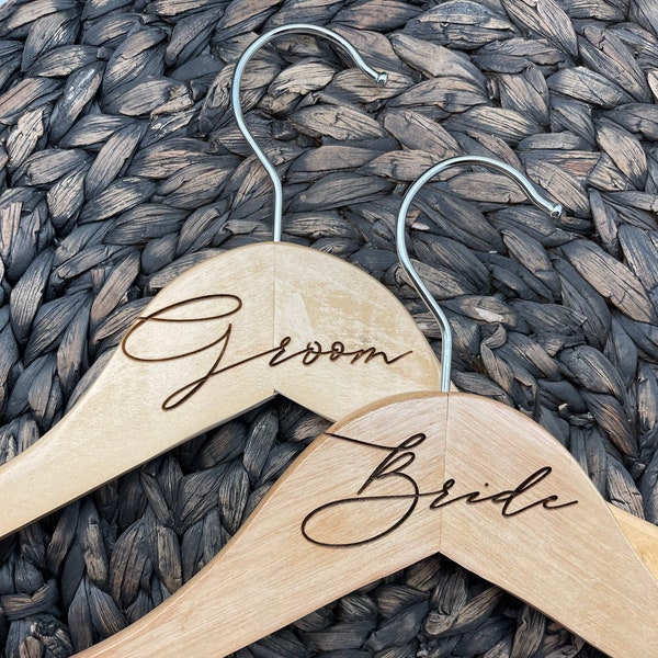 Engraved Bride OR Groom Hanger, Engraved Bride Hanger, Engraved Groom Hanger, Wedding Hangers