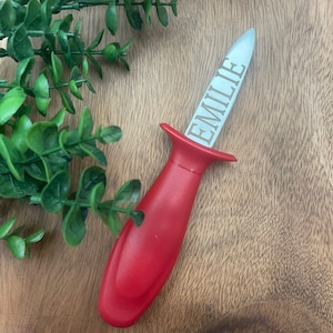 Personalized Oyster Knife, Engraved Oyster Shucker, Plastic Handle With Metal Blade With Engraving