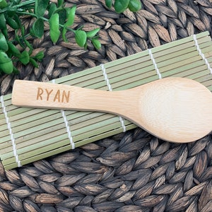 Sushi Mat With Engraved Paddle, Engraved Rice Paddle, Gift For Sushi Lovers, Personalized/Engraved Sushi Kit