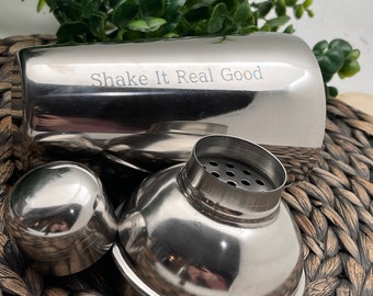 Custom Stainless Steel Cocktail Shaker, Engraved Bar Shaker, Bar Tool