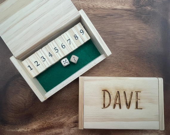 Personalized Shut The Box Game - Engraved Shut The Box - Personalized Toy/Game
