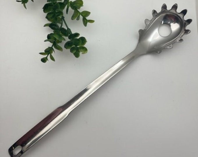 Personalized Stainless Steel Pasta Spoon, Custom Spaghetti Spoon, Pasta Fork