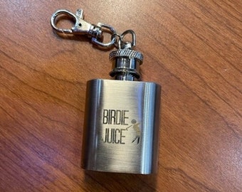 Mini Birdie Juice Stainless Flask, Keychain Flask, Flask For Golfer, Gifts For Him