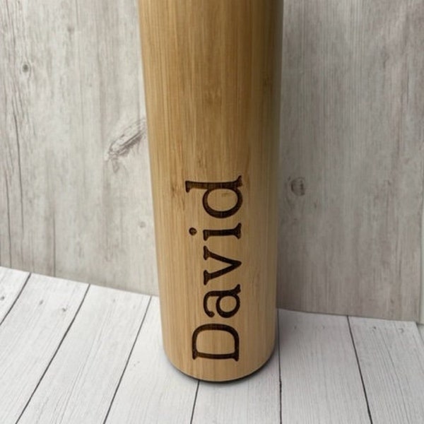 Personalized Wood Water Bottle, Bamboo and Stainless Water Bottle, Engraved Bamboo Bottle, Infuser Bottle