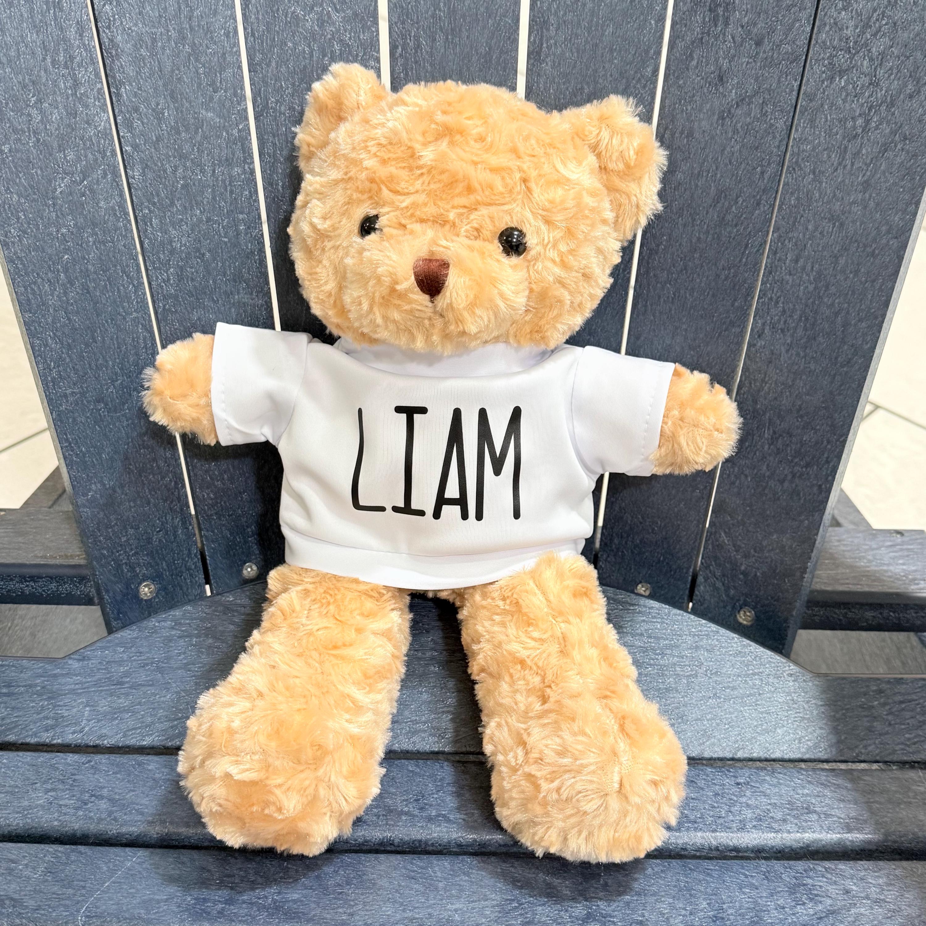 Personalized Teddy Bear With Custom Name Shirt • 14.5" Plush Stuffed ...