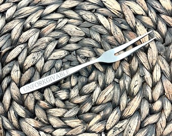 Stainless Steel Engraved Escargot Fork - Personalized Fork - Cocktail Fork