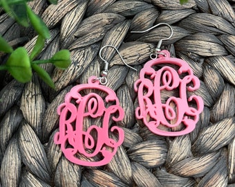 Small Monogram Earrings with Silver or Gold Hardware - with gift box