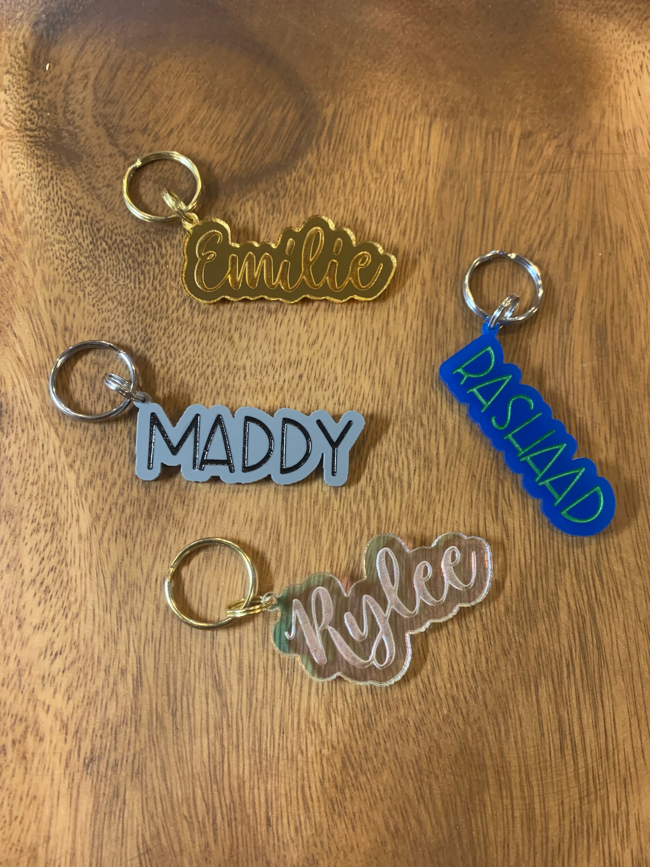 Name Engraved or Painted Keychain, Name Keepsake Keychain
