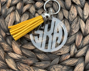 Monogram Keychain with Tassel