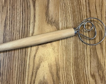 Blank Danish Whisk - Kitchen Dough Whisk - Wood Handle Whisk - Brodpisker - Egg Whisk - Chef Gift - Cook Off Prize