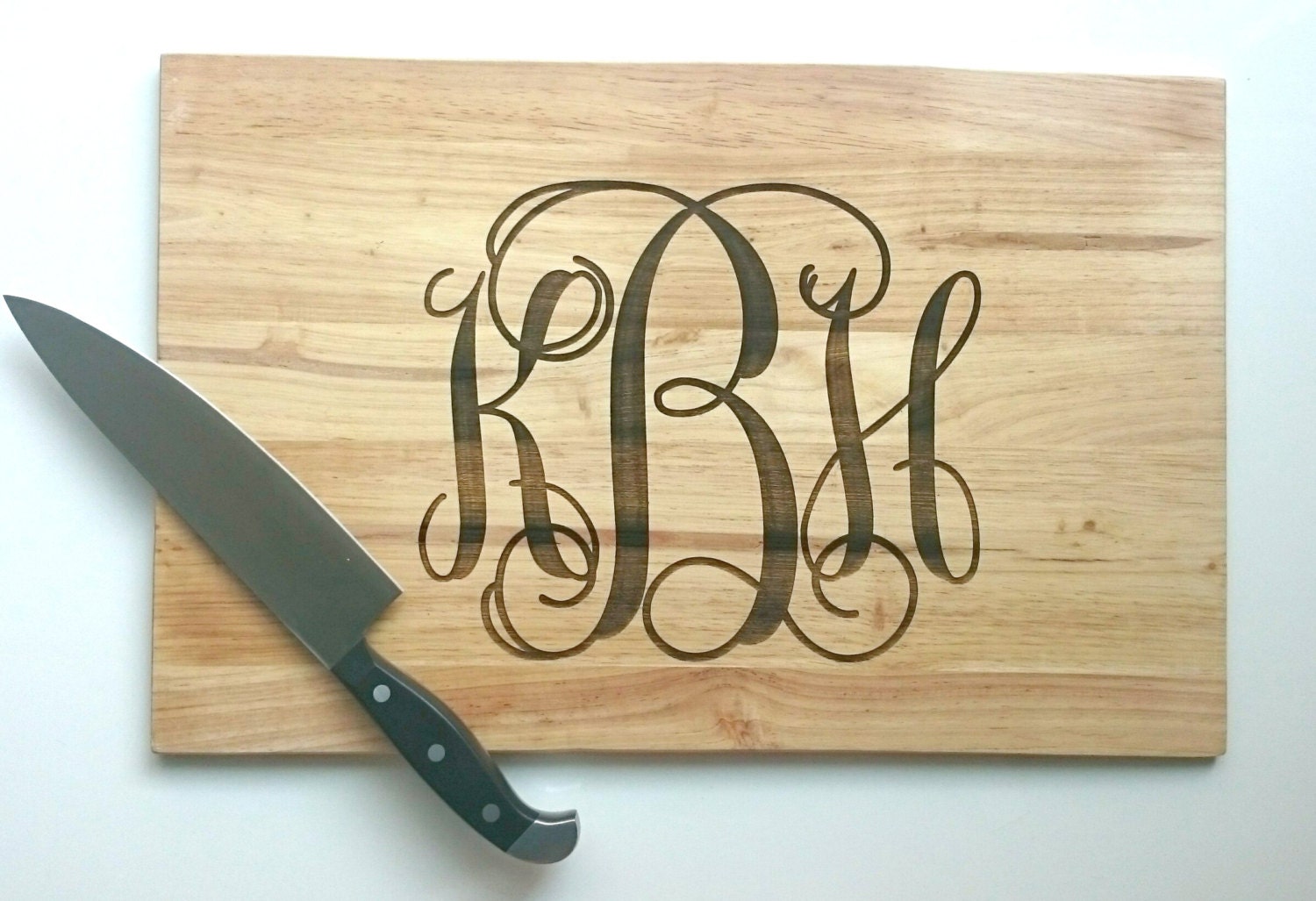 Classic Monogram Cutting Board Small Medium Large Bamboo Etsy