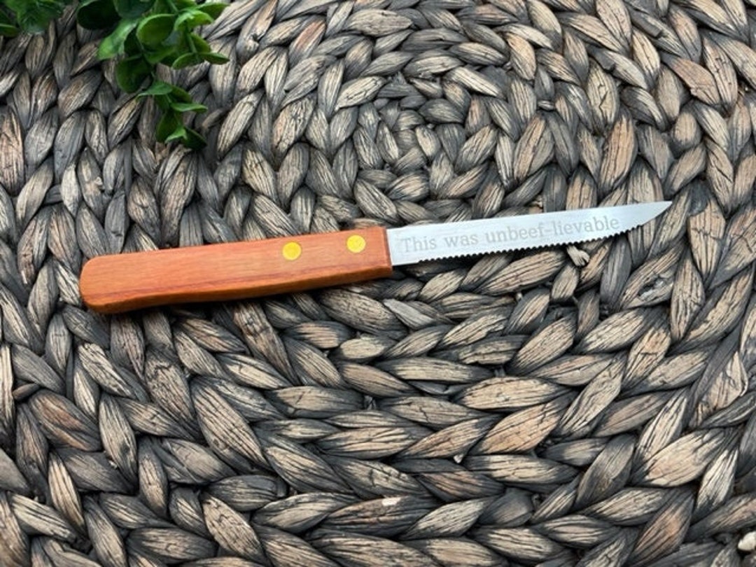 Custom Engraved Knife Blade Engraved Steak Knife Etsy