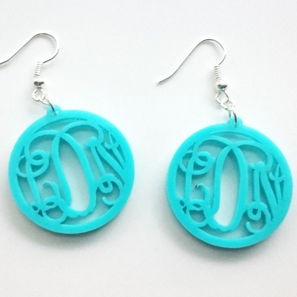 Small Monogram Earrings - 1"