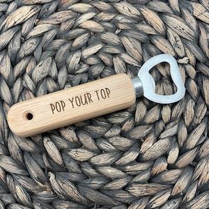 Personalized Bottle Opener - Wood Bottle Opener - Engraved Bottle Opener - Metal Bottle Opener - Bottle Top Opener - Bartender Tool - Beer