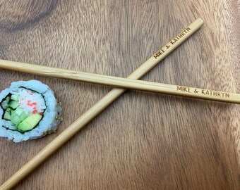 Bamboo Engraved Chopsticks, Personalized Chopsticks,  Chop Sticks, Gift for Sushi Lovers