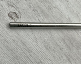 Personalized Stainless Steel Straw, Eco Friendly Gift, Sipping Straw, Custom Reusable Straw,