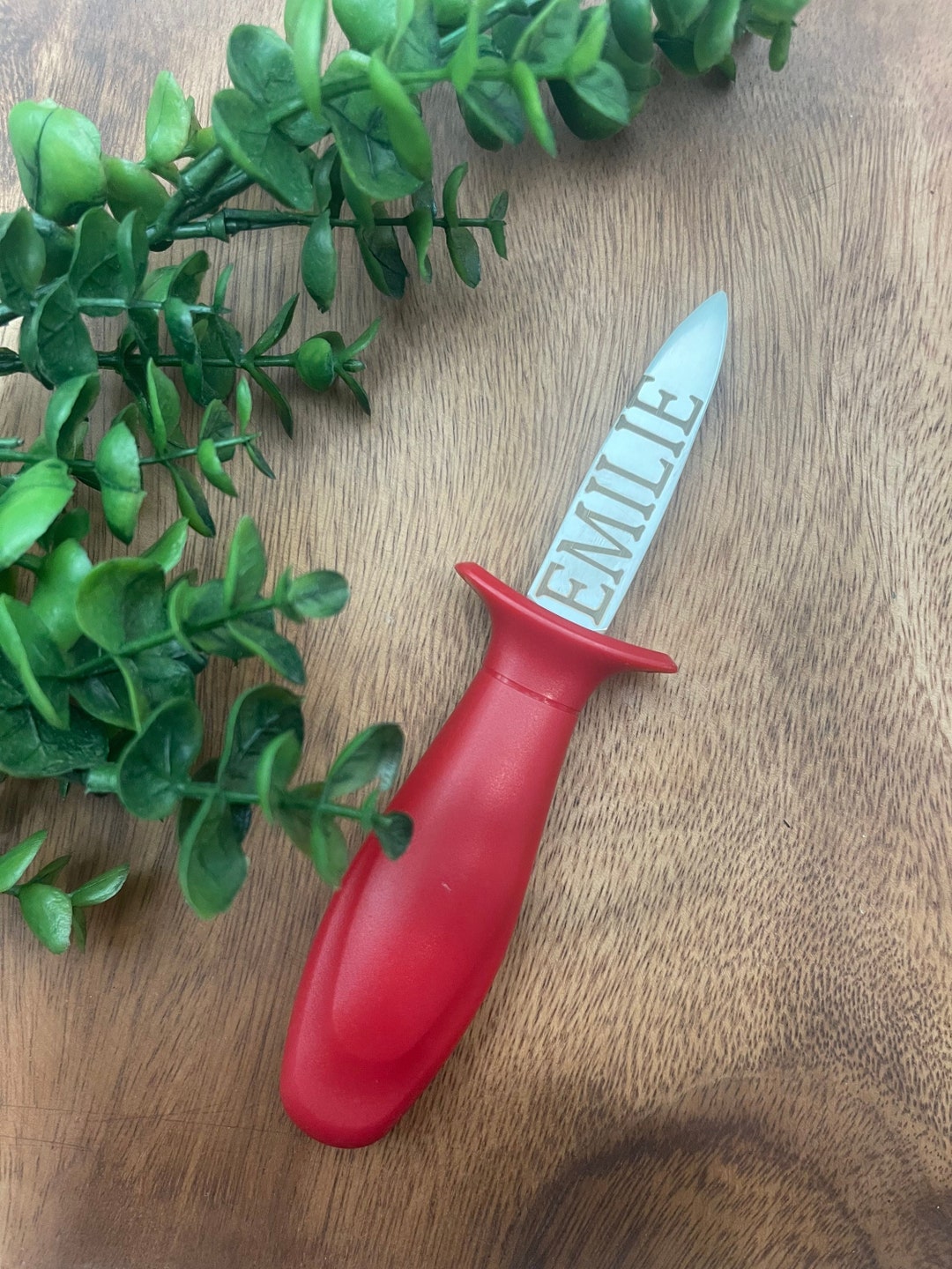 Personalized Oyster Knife, Engraved Oyster Shucker, Plastic Handle With