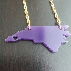 Personalized Western Carolina Necklace Heart over Cullowhee, North Carolina (or any city/state!)