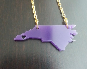 Personalized Western Carolina Necklace Heart over Cullowhee, North Carolina (or any city/state!)