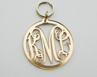 Monogram cutout keychain with circle font or vine font | Plastic Keychain | New Driver Gift | Bridesmaid Gift | Personalized Keychain