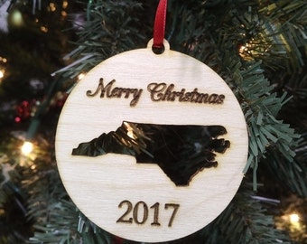 North Carolina (or any state or country) Christmas Ornament.  Show how much you love your state with this Christmas Ornament with year