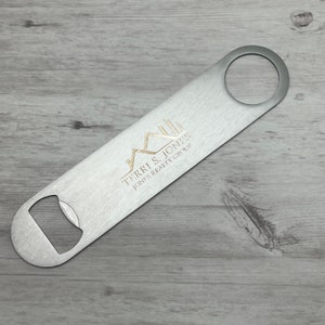 Logo Personalized Bottle Opener - Metal Bottle Opener - Engraved Bottle Opener - Bottle Top Opener - Bartender Tool - Beer