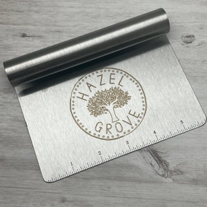 Logo Personalized Stainless Steel Dough Cutter, Stainless Metal Dough Cutter, Bench Scraper