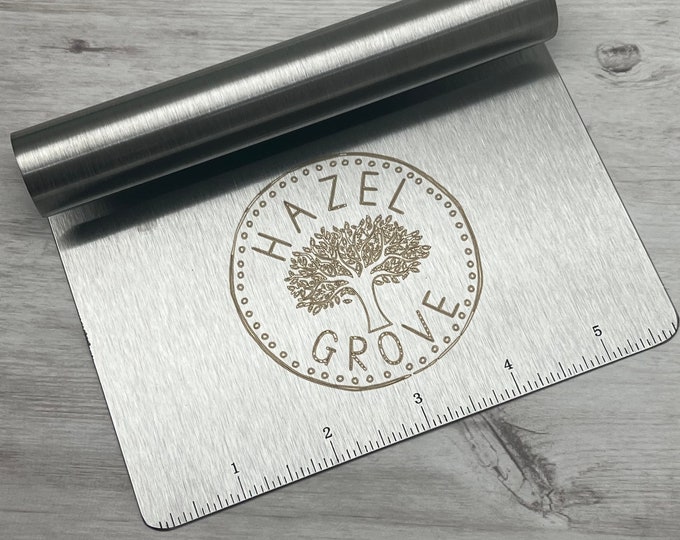 Logo gepersonaliseerde roestvrijstalen deegsnijder, roestvrijstalen deegsnijder, bankschraper