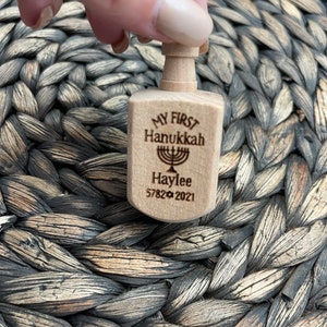 My First Hanukkah Dreidel, My First Chanukah Dreidel, Engraved Dreidel, Personalized Dreidel image 2